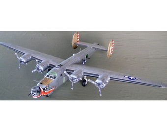 UC Model Airplane Plans B-24 Liberator 73" Bomber 5/8"=1' Scale 2-4 Engines 