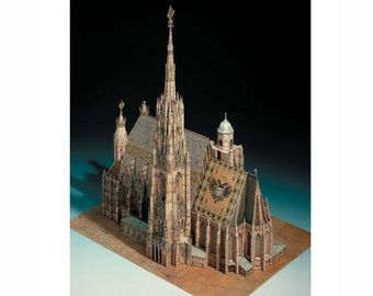 Basilica Saint Stephen Cathedral Viena PaperCraft Paper Color Model Plans & instructions files for print, cut and assembly