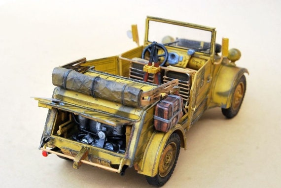 PaperCraft, 3D Papier Modellauto, Papier Bastelauto, digitale Datei Pläne,  Diy Papier Modell, Kubelwagen Typ 82 - .de