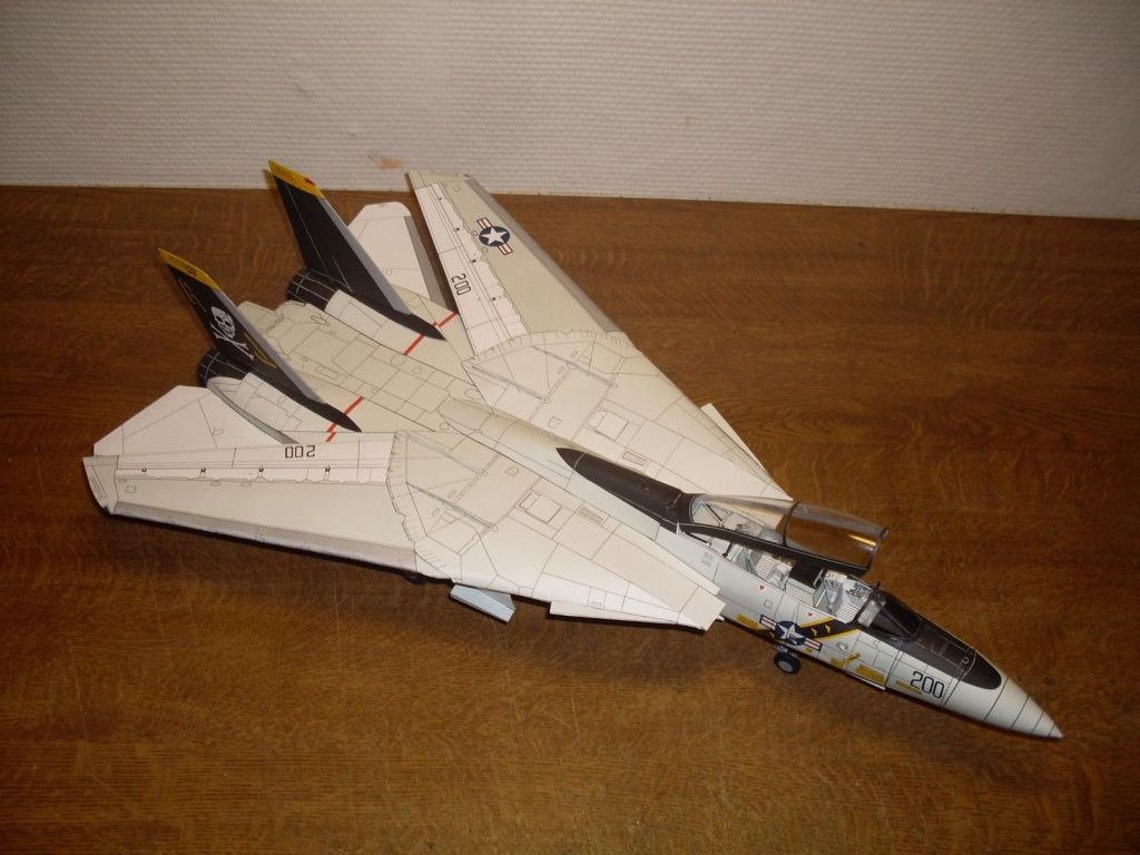 Grumann F14 Tomcat Figther Navy Aircraft Papercraft Paper Etsy