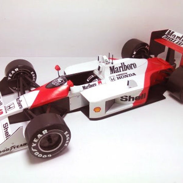 Ayrton Senna F1 Racing Car McLaren PaperCraft Paper Color Model Plans & instructions files for print, cut and assembly