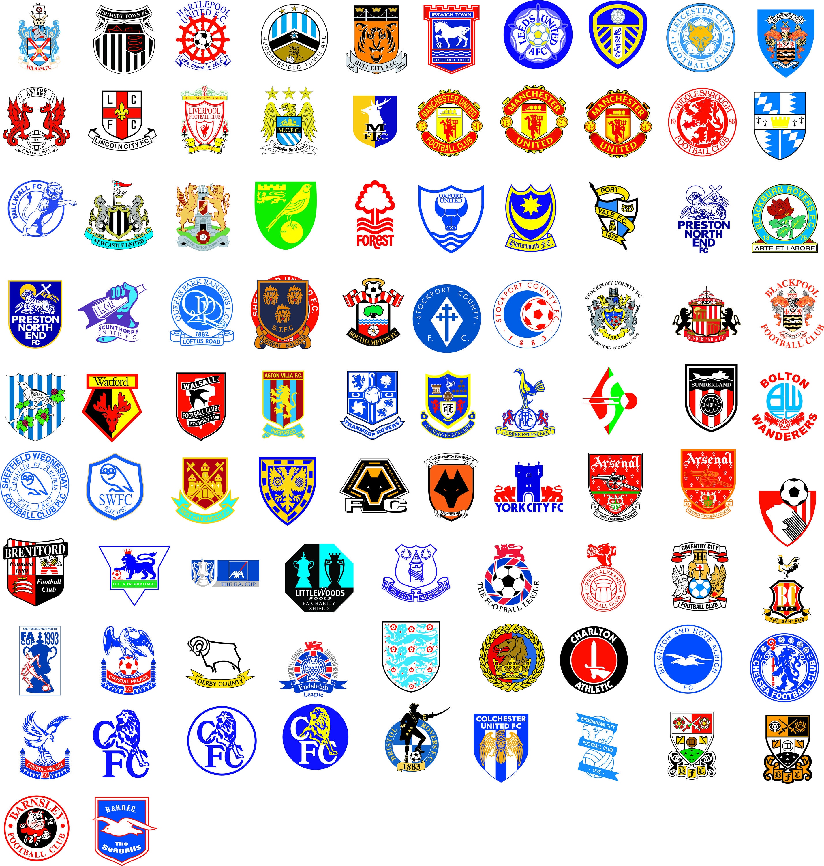 England Premier Football Soccer Teams logos CDR / SVG/ PDF / Etsy