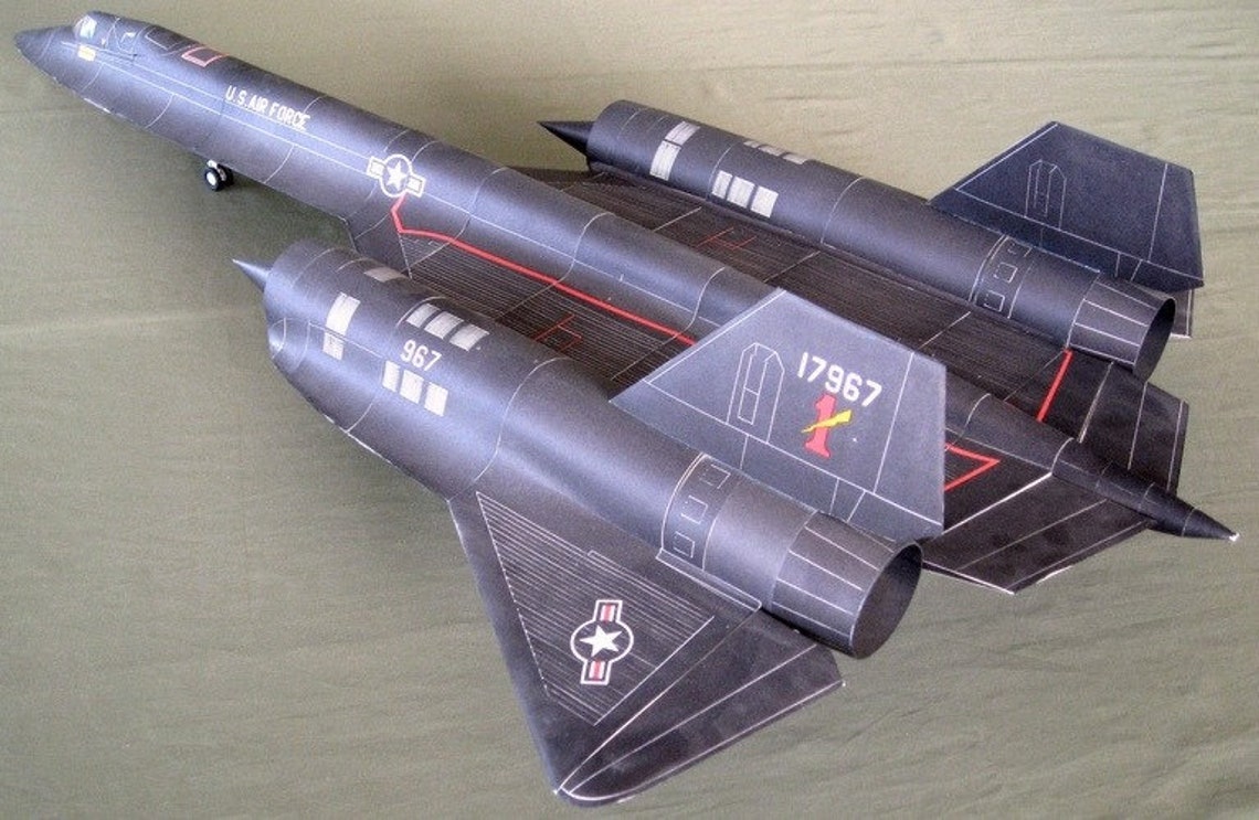 SR71 Blackbird Aircraft PaperCraft Paper Color Model Plans & Etsy SR71 Blackbird Aircraft PaperCraft Paper Color Model Plans & Etsy