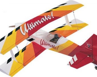 Radio Control RC Ultimate Biplane Electric or Glow Power model plans for download