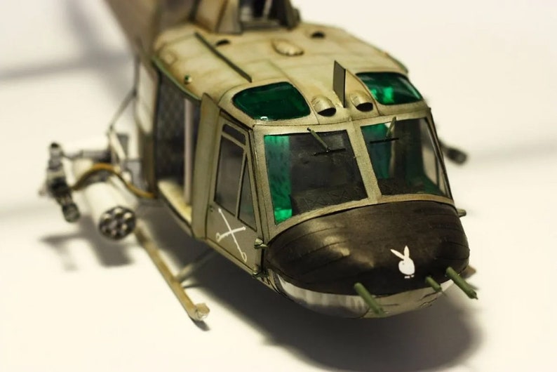 Bell UH1 Iroquois Helicopter PaperCraft Paper Color Model Etsy