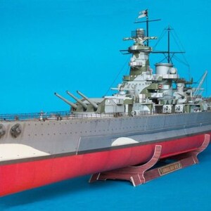 PaperCraft, 3D paper model Ship, paper craft Ship, digital file plans, Diy paper model, Admiral Graf Spee German BattleShip