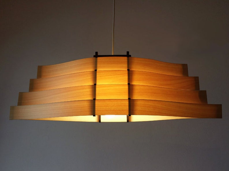 Wood Pendant Light Wood Pendant Lamp Lamp Shade Chandelier Etsy