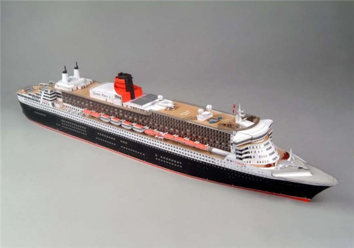 Queen Mary 2 Ship Transatlantic 3D Paper Craft Model Plans &amp; | Etsy