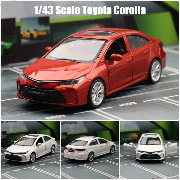Toyota Corolla Hybrid Car Scale Model 1/43 Diecast Metal Miniature Model Pull Back Educational Collection Gift for Adult Boys Children