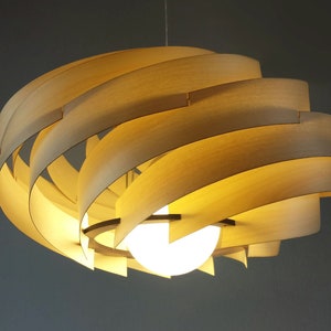 Ceiling Wood VENEER Pendant LAMP Shade For NORDIC Decor, Art Deco Chandelier Jjlamp Model Light Fixture Hanging Lights Wooden Lamp