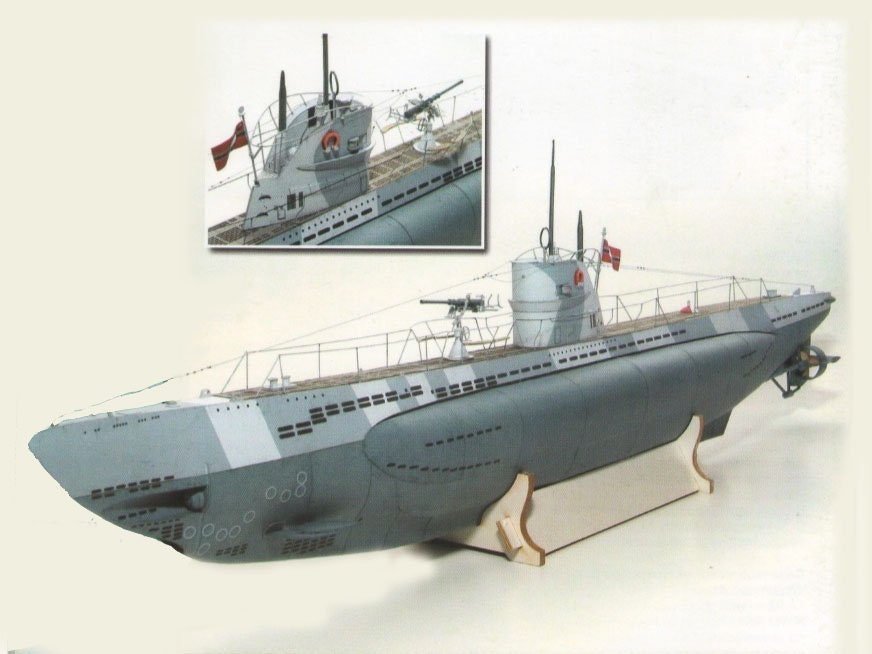 1/1250 German 3rd Submarine Squadron, Paper Model - EcardModels