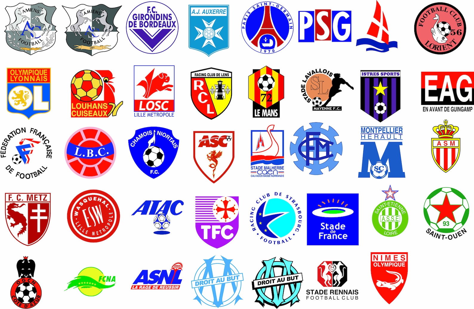 France Football Soccer Teams Logos CDR / SVG/ PDF / Dxf/ Jpg High