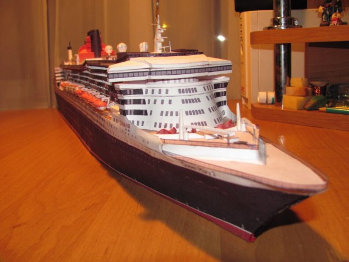 Queen Mary 2 Ship Transatlantic 3D Paper Craft Model Plans &amp; | Etsy