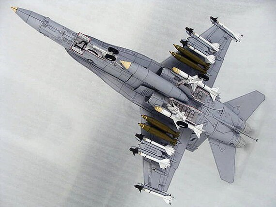 F-18 Hornet Aircraft Papercraft Paper Color Model Plans & - Etsy
