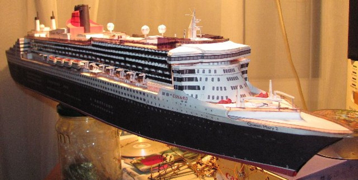 Queen Mary 2 Ship Transatlantic 3D Paper Craft Model Plans &amp; | Etsy