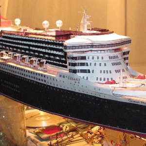 Queen Mary 2 Ship Transatlantic 3D Paper Craft Model Plans & | Etsy