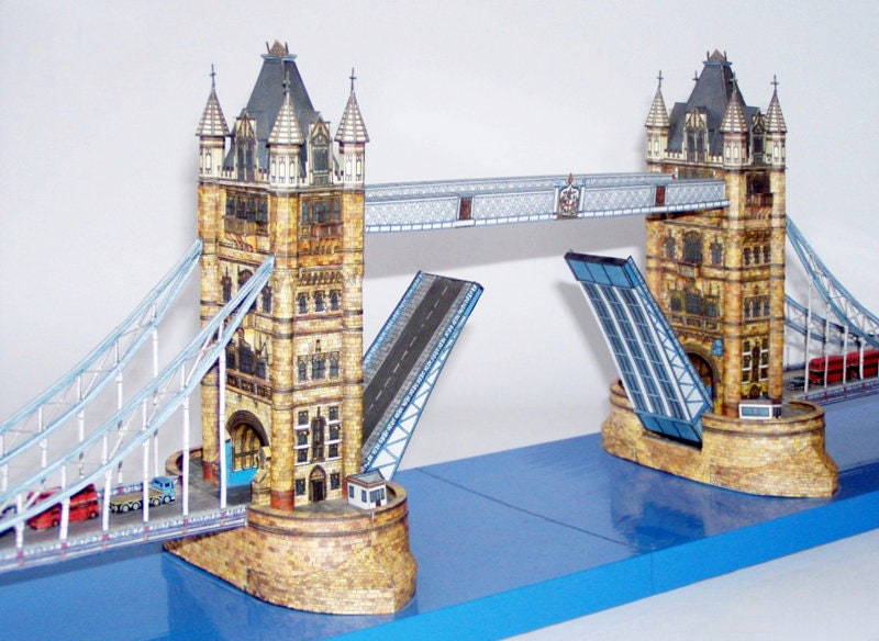 London Tower Bridge Papercraft Paper Color Model Plans & Etsy