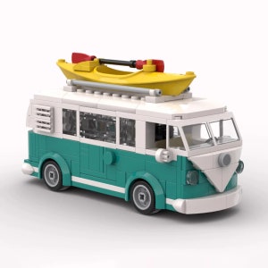 Volkswagen VW Style T1 BUS 1963 Camper Van furgon truck SCALE model Bricks blocks for assembly Kids children Toys Gift image 4