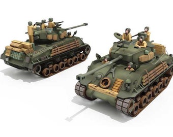 Tank Sherman Fury American Army PaperCraft Paper Color Model Plans & instructions files for print, cut and assembly