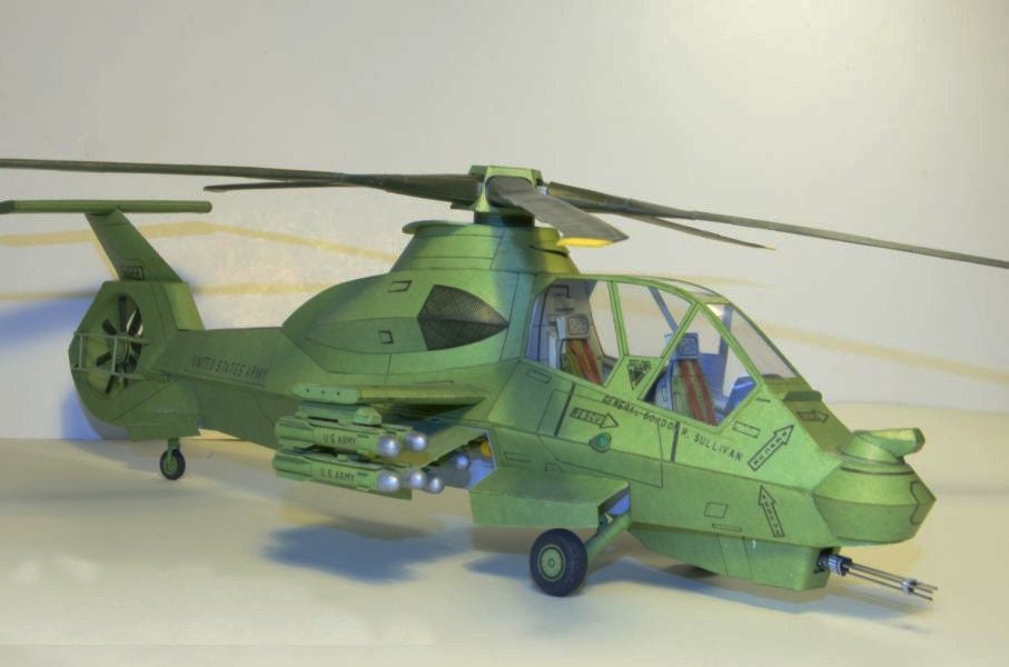Papercraft 3D Model Helicopter Paper Helicopter (Instant Download) Etsy