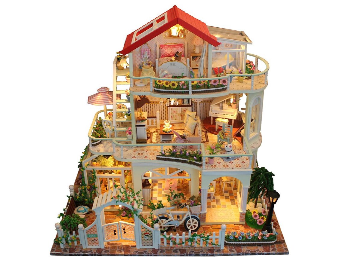 Beatiful Valentine's Day DIY Wooden Dollhouse Architecture Etsy