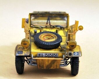 PaperCraft, 3D paper model car, paper craft car, digital file plans, Diy paper model, Kubelwagen Typ 82