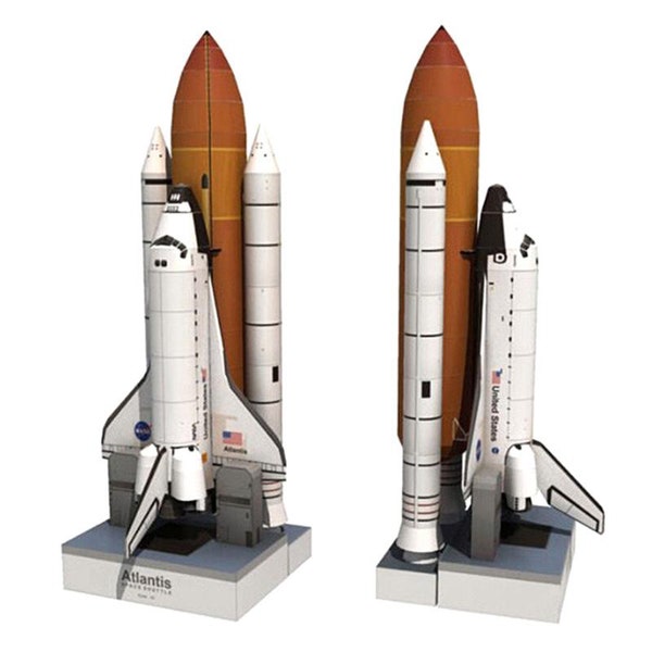 Atlantis Space Shuttle PaperCraft Paper Color Model Plans & instructions files for print, cut and assembly