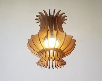 Pendelleuchte, Pendellampe, Holzpendelleuchte, Kronleuchterbeleuchtung, Pendelleuchte Schatten, Nordic Style, skandinavische Lampe