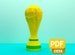 Football Soccer World Cup, 3D paper model, papercraft, home decor, digital file plans, Diy paper model 