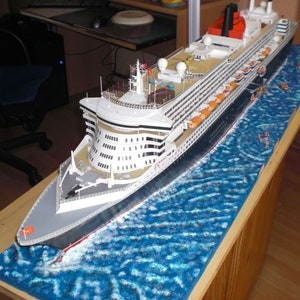 Queen Mary 2 Ship Transatlantic 3D Paper Craft Model Plans & | Etsy