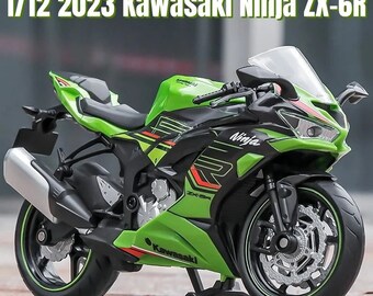 Kawasaki Ninja ZX-6R Modello in scala di moto 1/12 Giocattolo 1 Modello pressofuso Super Sport Collezione in miniatura Regalo per bambini e adulti