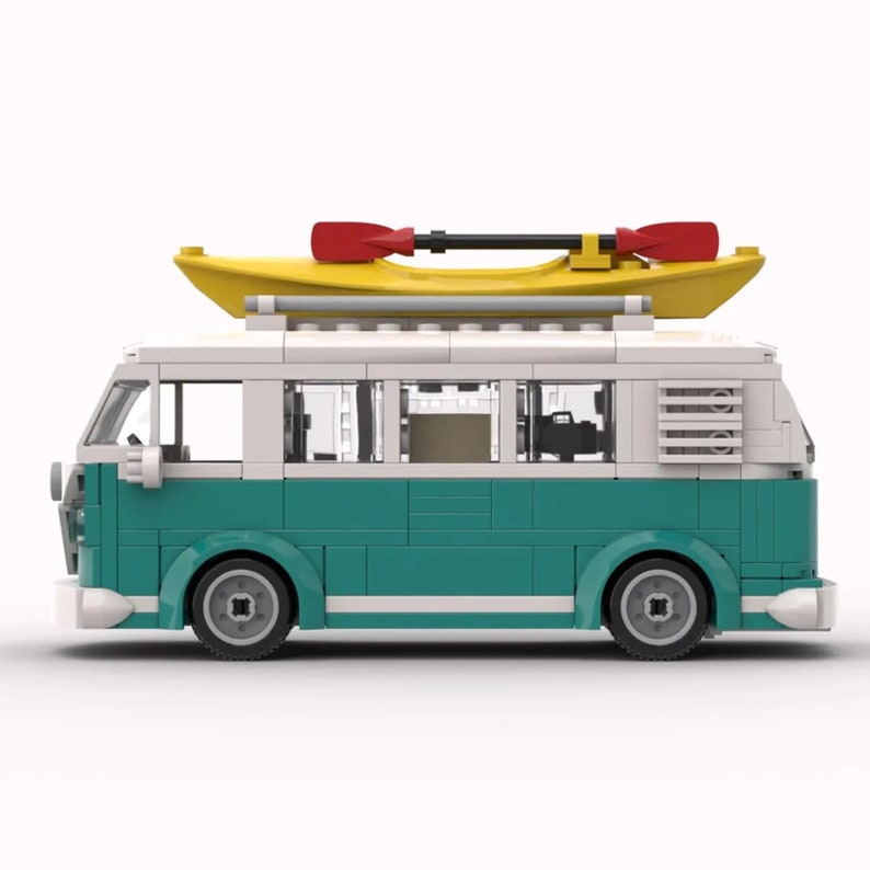 Volkswagen VW Style T1 BUS 1963 Camper Van furgon truck SCALE model Bricks blocks for assembly Kids children Toys Gift image 3