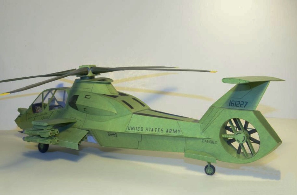 Papercraft 3D Model Helicopter Paper Helicopter Digital Etsy