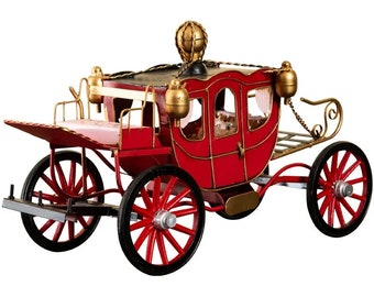 Royal carriage car Retro nostalgic iron scale model diecast horse Stagecoach finished ornament home decoration crafts