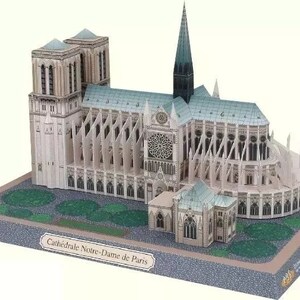 Basilique Notre-Dame Cathédrale PaperCraft Paper Color Model Plans et instructions pour l'impression, la découpe et l'assemblage