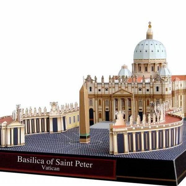 Basilica of Saint Peter Vatican PaperCraft Paper Color Model Plans & instructions files for print, cut and assembly
