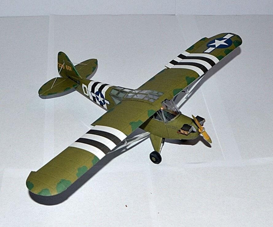 Piper L4 GrassHopper Aircraft PaperCraft Paper Color Model Plans