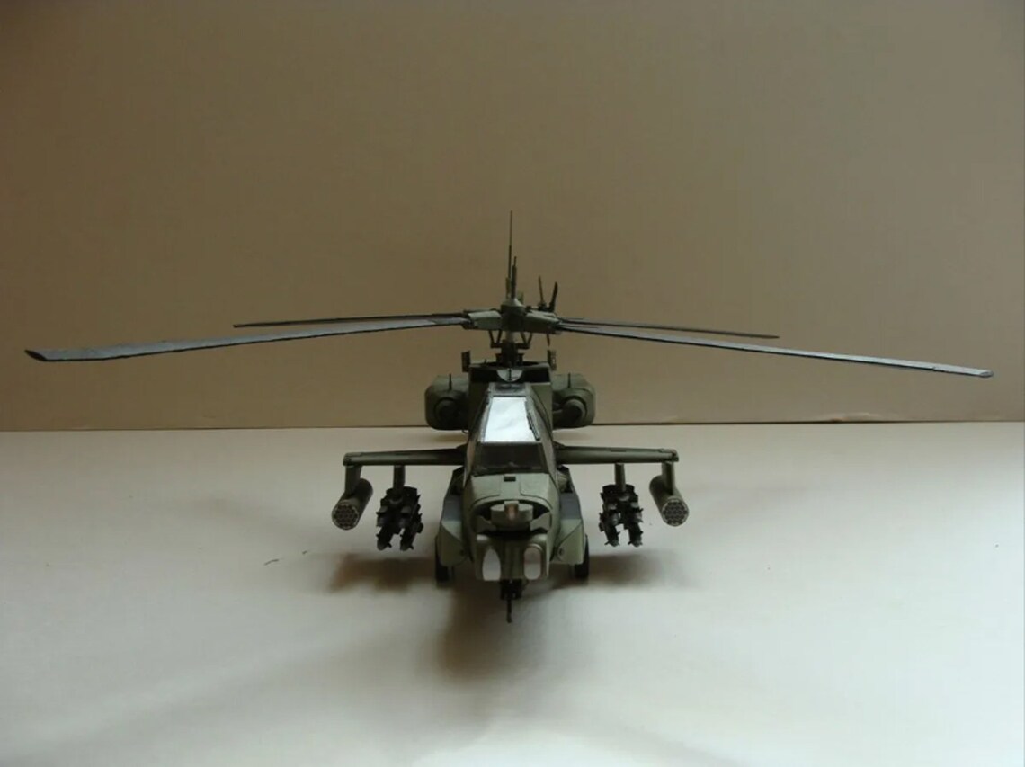 AH64 Apache Helicopter PaperCraft Paper Color Model Plans & Etsy
