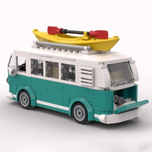 Volkswagen VW Style T1 BUS 1963 Camper Van furgon truck SCALE model Bricks blocks for assembly Kids children Toys Gift image 2