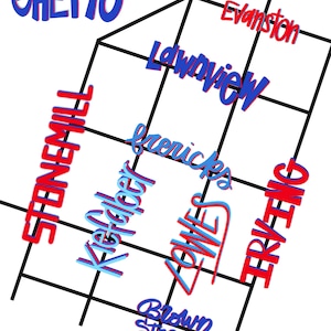 University of Dayton student neighborhood digital print