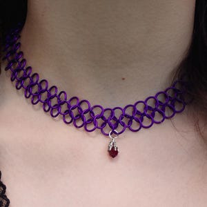 Royal purple Anodized Aluminum Chainmaille Choker