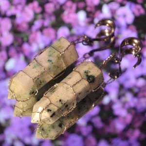 Fynchenite Silver Wire Wrapped Ear Weights (0g/8mm) Gauges/ Ear Hangers/ Plugs/ Crystal Gauges/ Dangling Gauges/ Handmade/ Unique Plugs/