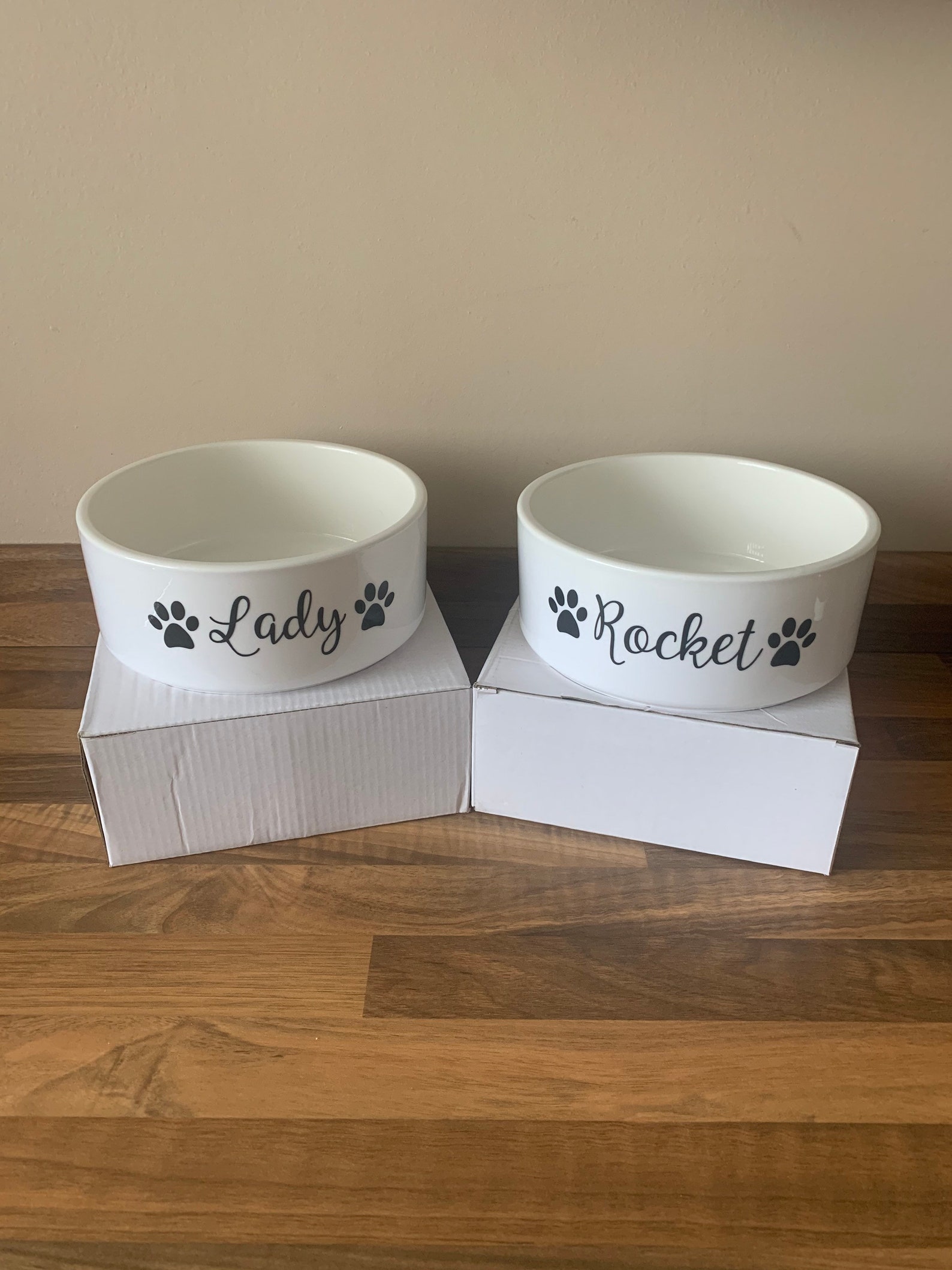 Personalised large ceramic dog bowls Etsy