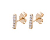 14k Gold Diamond Bar Earrings