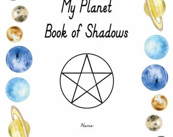 PRINTABLE planets blank book of shadows, planets worksheets for children and adults, Astrology worksheets, astrology workbook, astrology BoS