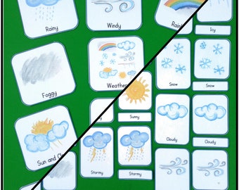 Weather 3 Part Cards | Printables - Etsy