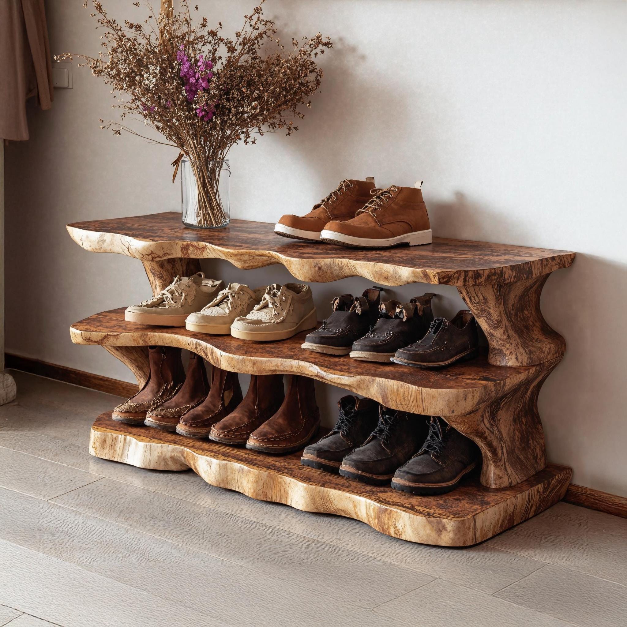 Farmhouse mid century entryway shoe storage solid wood shoe bench narrow shoe storage shoe rack entryway wooden shoe cabinet entryway decor