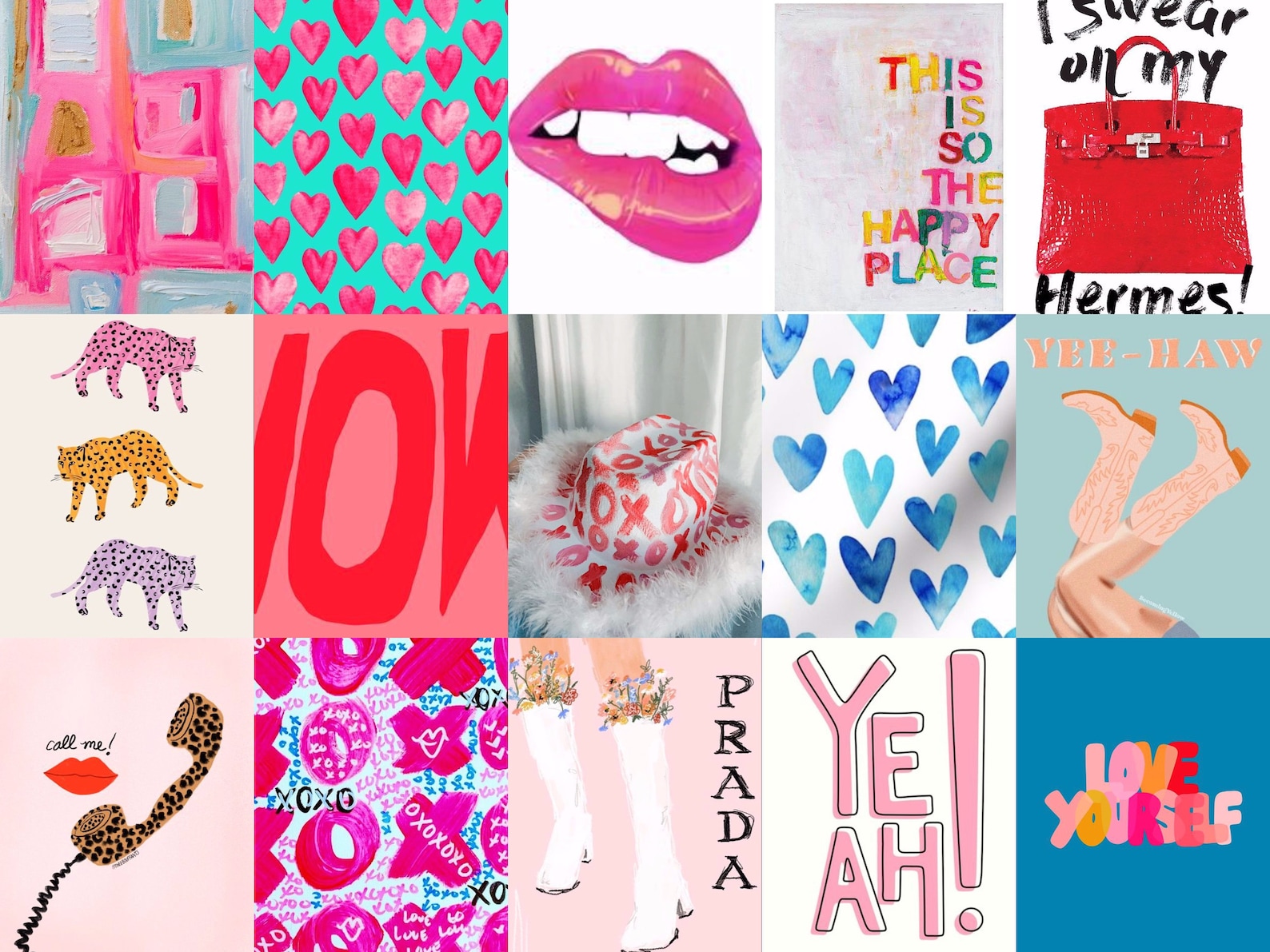 Preppy Vibes Wall Collage 30pc Digital Download - Etsy