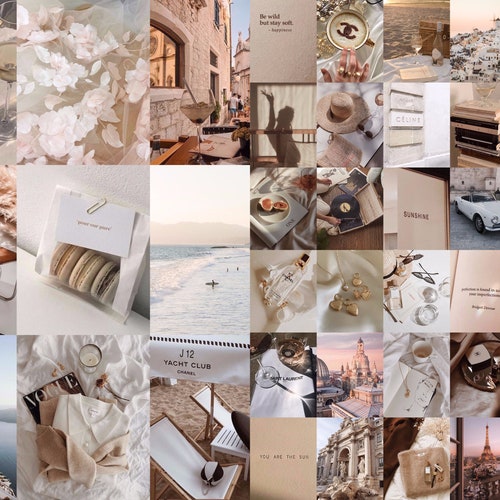 Beige Vibes VSCO Aesthetic Wall Collage 45pcs Digital - Etsy