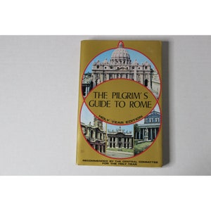 De pelgrimsgids voor Rome met kaart en papieren kaart 1975